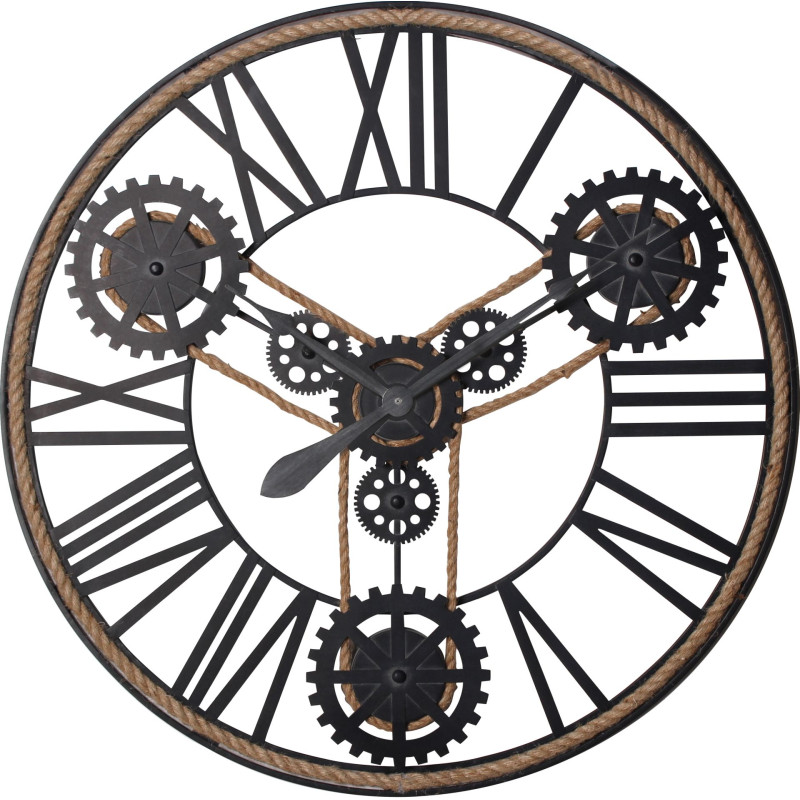 zegar ścienny DELION śr.78x4 cm cichy mechanizm sznur metal cyfry rzymskie - 5903754816925