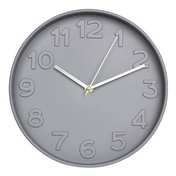 Zegar ści. GRIGIO kolor SZARY, śred - 25cm, gr 4cm  - mechanizm cichy  - 5908262425065