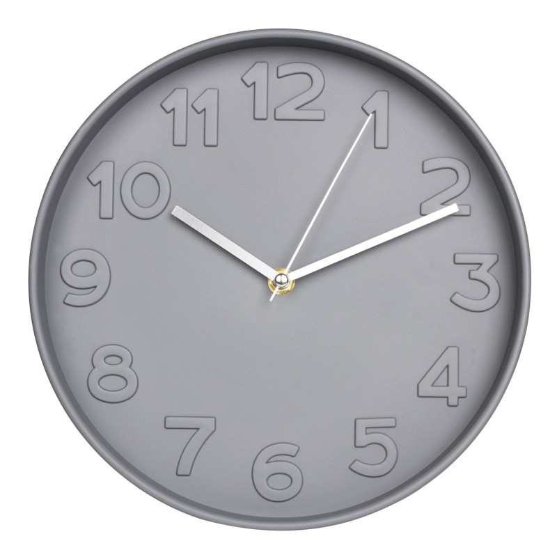 Zegar ści. GRIGIO kolor SZARY, śred - 25cm, gr 4cm  - mechanizm cichy  - 5908262425065