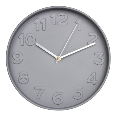Zegar ści. GRIGIO kolor SZARY, śred - 25cm, gr 4cm  - mechanizm cichy  - 5908262425065