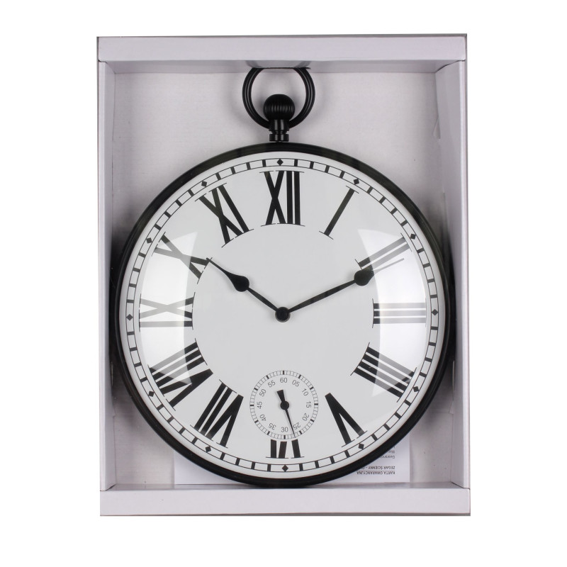 Zegar ścienny OLDIE kolor czarny, 30x33x4cm  - mechanizm cichy  - 5908262425072