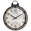 Zegar ścienny Mapa Vasco średnica 53 cm czarny z liną - 5903754816932