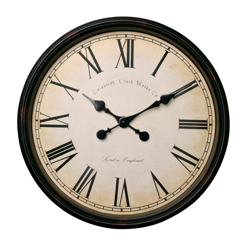 Zegar ścienny VINTAGE, średnica 50 cm, kolor brąz - kre  - mechanizm cichy  - 5908262418166