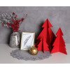 Choinka stojąca filcowa Pine czerwona 14 x 15 cm - 5903754814730