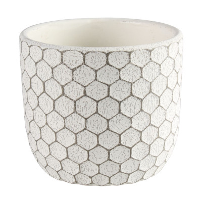 Osłonka HAKON terrakota, 14x14x12cm, zielony - BIAŁ - 5903754803352