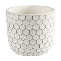 Osłonka HAKON terrakota, 14x14x12cm, zielony - BIAŁ - 5903754803352