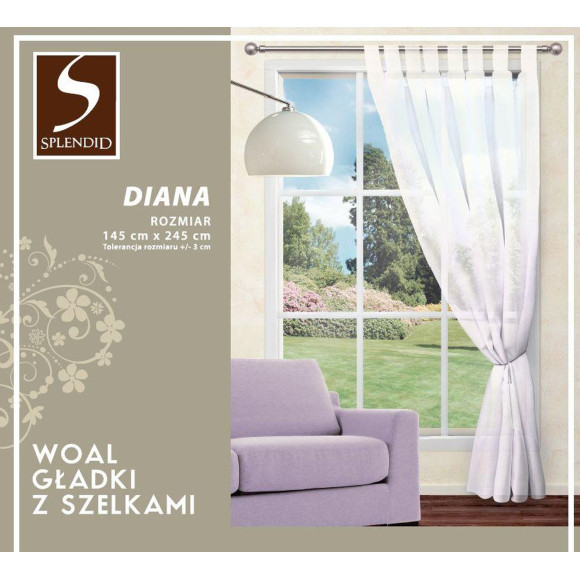 Firana z patkami DIANA, 140x245 cm kolor amarant/111 - 5908262435293