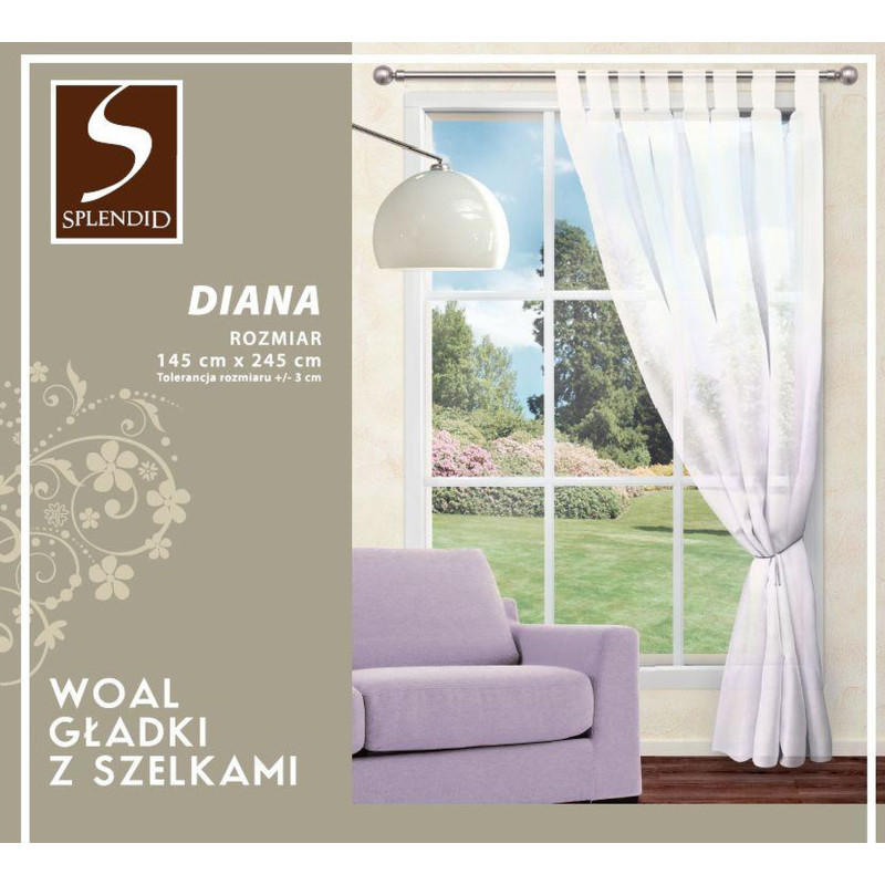Firana z patkami DIANA, 140x245 cm kolor amarant/111 - 5908262435293