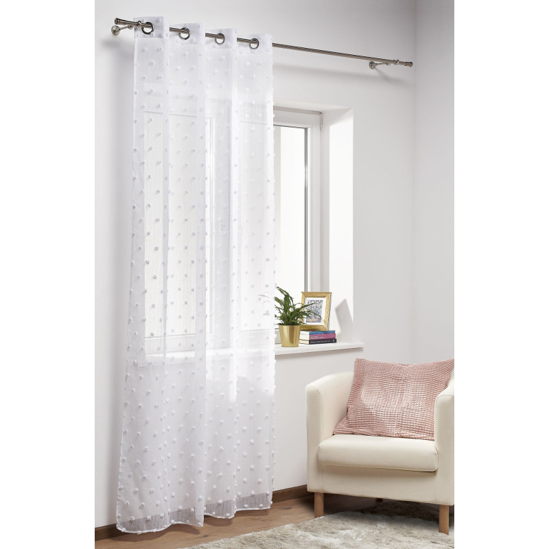Firana z kółkami ELITE 140x260 cm kolor biały - 5908262444066