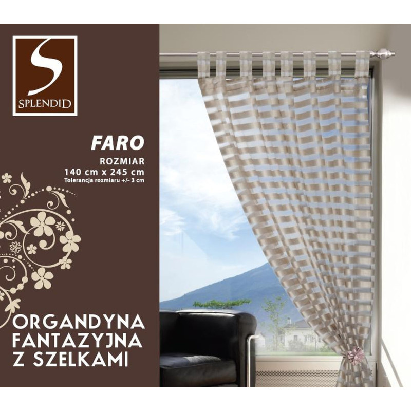 Firanka z szelkami FARO 140/245 cm kol czekoladowy - 5908262406507