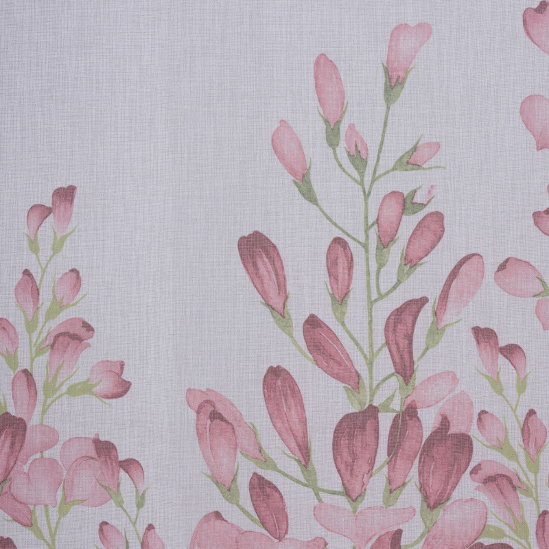 Firana na kółkach JARDIN kwiaty 140x260cm, kol. różowo/biały - 5903754821769