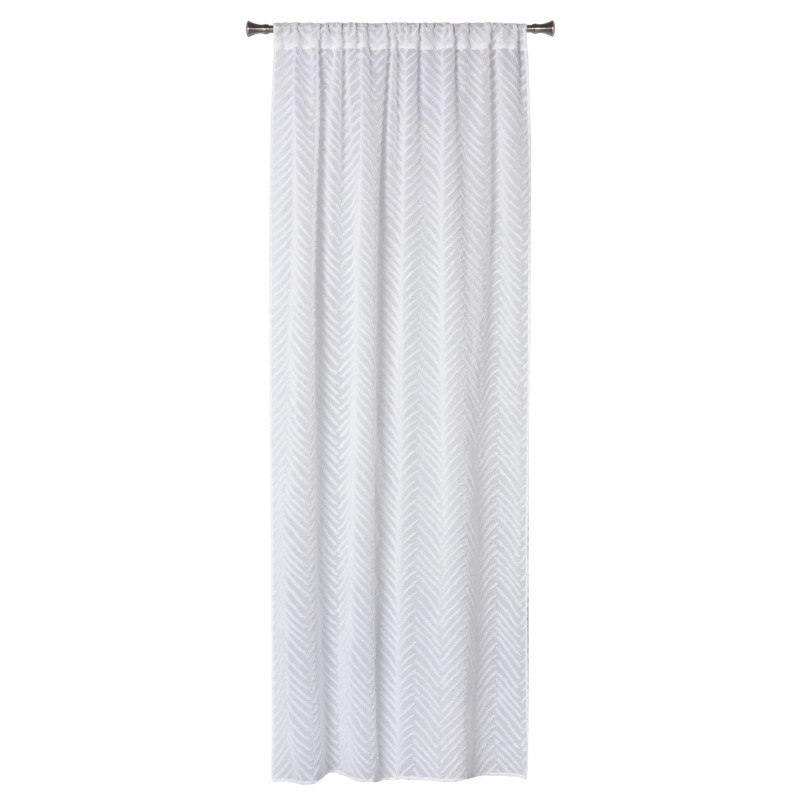 Firana klasyczna poliester 140 cm x 260 kółka biała fantazyjne zdobienie - 5903754818127