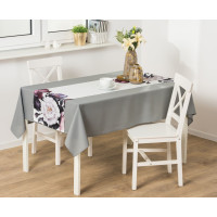Bieżnik Lucia 40x140 cm biały w kwiaty - 5903754806674