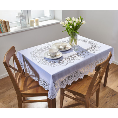 Obrus żakardowy RIGEL rozm 140x180 cm kolor biały - 5900386935536