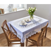 Obrus żakardowy RIGEL rozm 140x180 cm kolor biały - 5900386935536