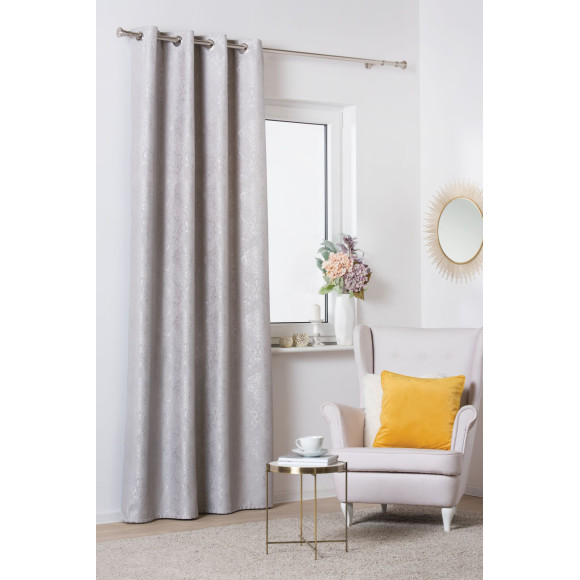 Zasłona z kółkami EDEL 140/260 cm, kol. jasnoszary - 5903754801693