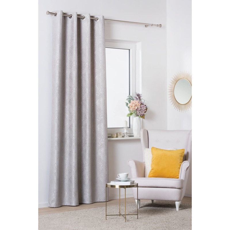 Zasłona z kółkami EDEL 140/260 cm, kol. jasnoszary - 5903754801693