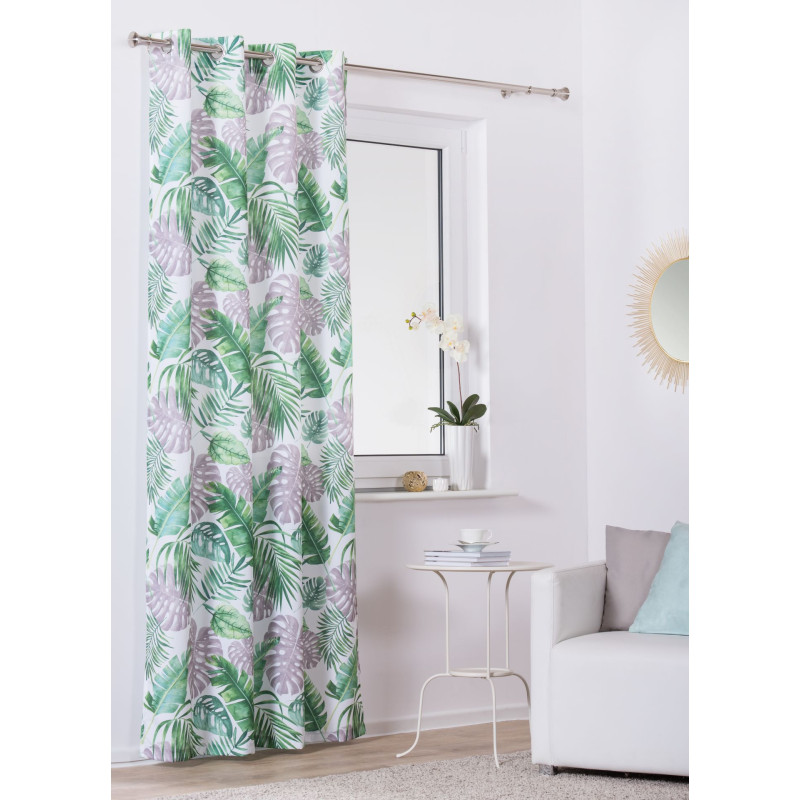 Zasłona z kółkami EKWADOR 140x260cm, kolor szaro - zie - 5908262408808