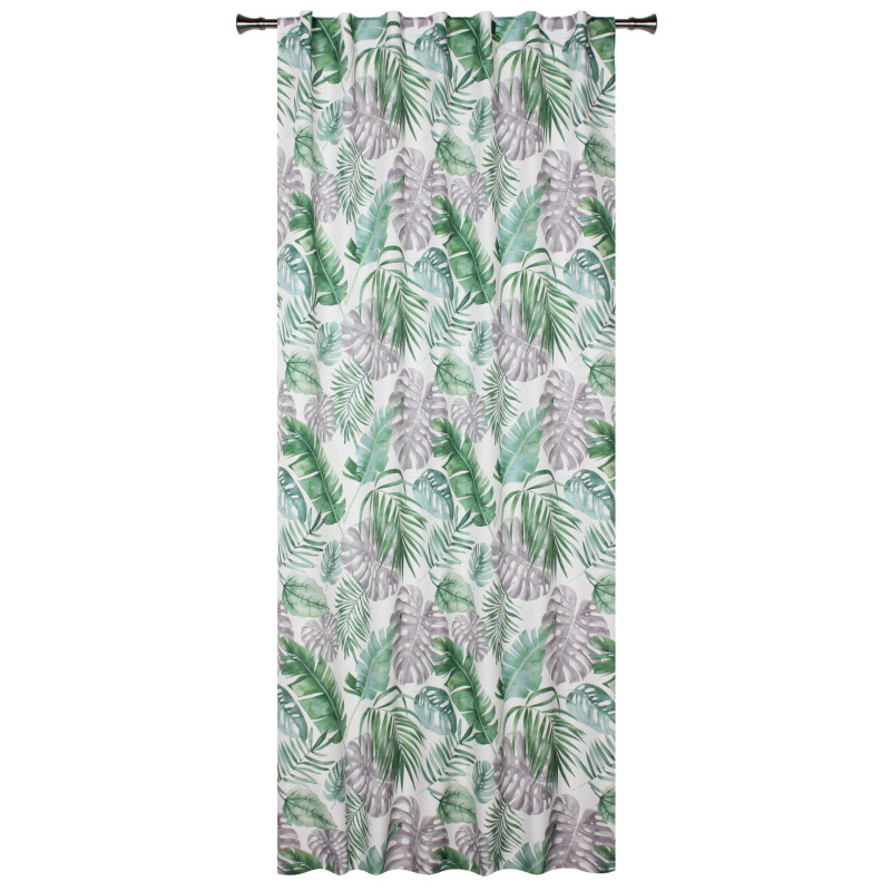 Zasłona z ukr patkami EKWADOR 140x250cm kolor szaro - zie - 5908262411280
