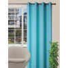 Zasłona z kółkami OXFORD 140x250 cm kolor turkusowy - 5908262489449