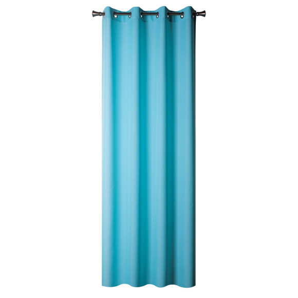 Zasłona z kółkami OXFORD 140x250 cm kolor turkusowy - 5908262489449