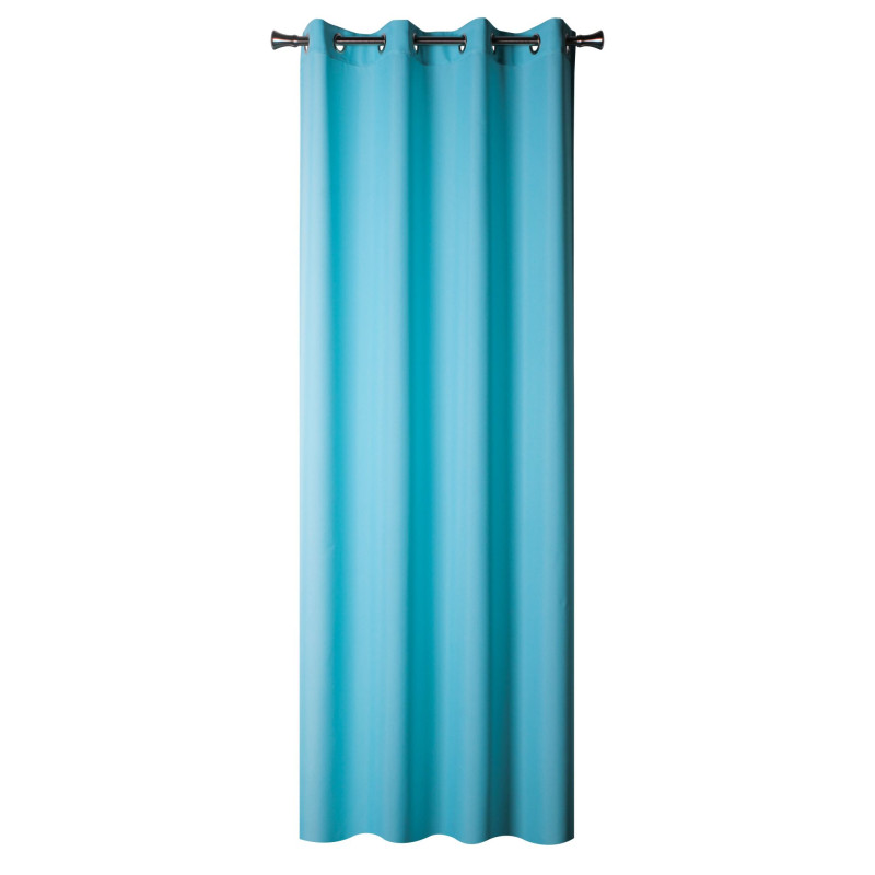 Zasłona z kółkami OXFORD 140x250 cm kolor turkusowy - 5908262489449