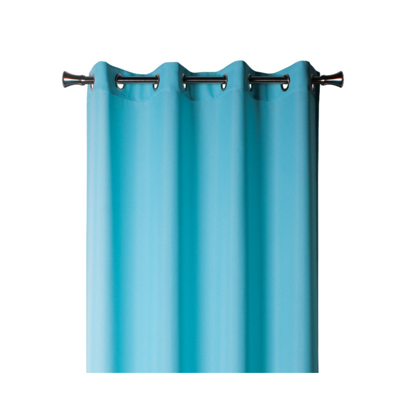 Zasłona z kółkami OXFORD 140x250 cm kolor turkusowy - 5908262489449