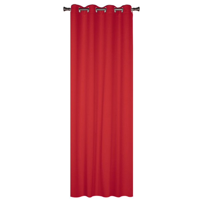 Zasłona z kółkami OXFORD 140/260 cm kolor czerwony - 5908262409423