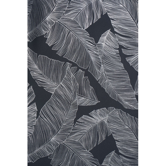 Zasłona z kółkami VANUA 140x260 cm kol ciemnoszary wzór liście bananowca - 5903754817236