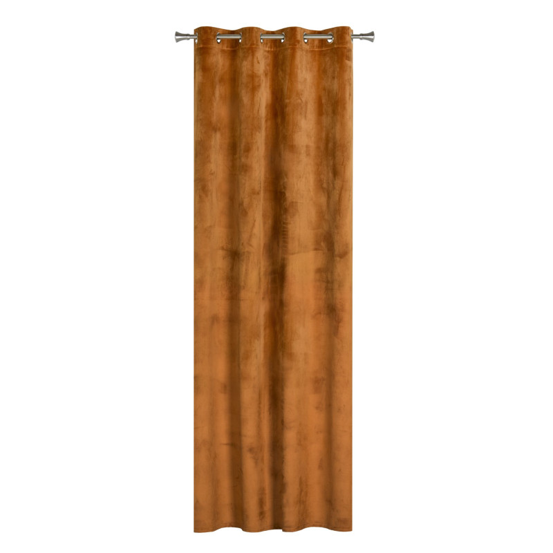 Zasłona z kółkami VELVET 140x260 kolor ochra - 5903754807879