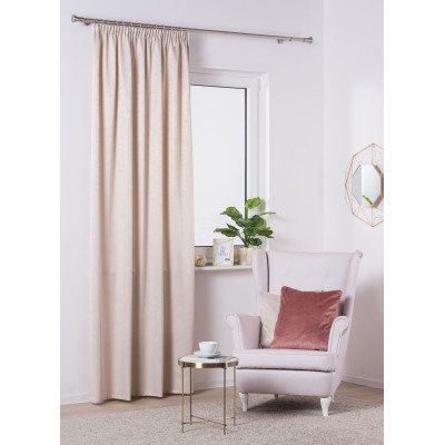 Zasłona gotowa York na taśmie 140x260 połysk beż - 5903754800245