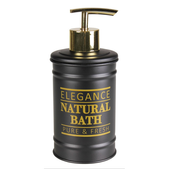 Dozownik ELEGANCE, średnica 7, 5cm, wys. 17cm, kolor czarny - złot