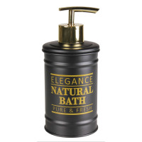 Dozownik ELEGANCE, średnica 7, 5cm, wys. 17cm, kolor czarny - złot