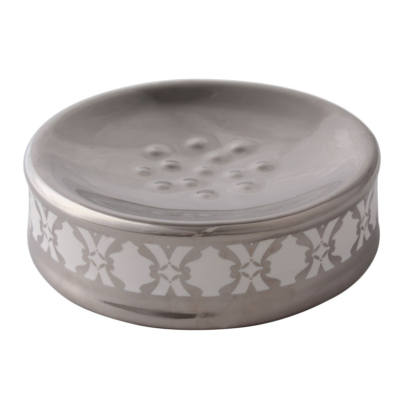Mydelniczka GLAZE, 10x10x3 cm, kolor srebrny - 5908262467737