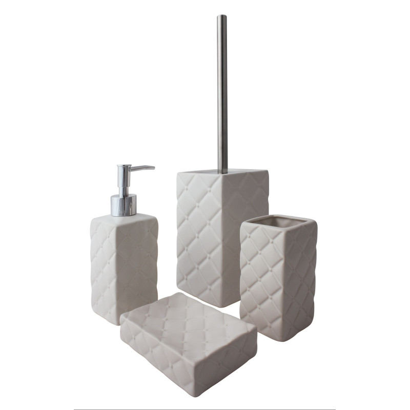 Szczotka do WC PUNCH, 10x10x39, 5cm, kolor kremowy - 5908262463555