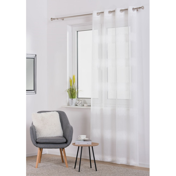 Firana z kółkami WELLA140x260 ze srebrną nicią  - 5908262457660