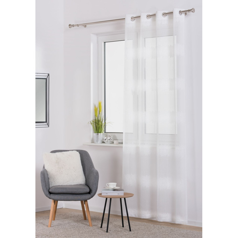 Firana z kółkami WELLA140x260 ze srebrną nicią  - 5908262457660