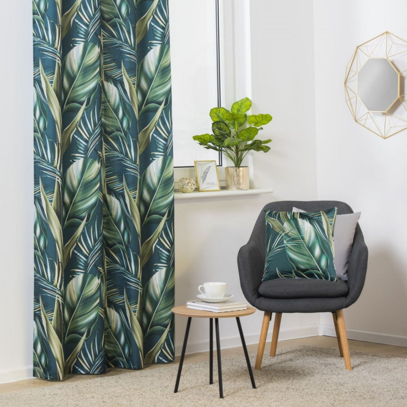 Poduszka druk FIJI 45x45 cm. kolor morski