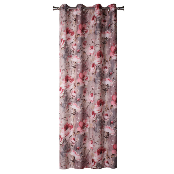 Zasłona z kółkami IMPRESS 140x260 cm kol. czerwony
     - 5908262445360