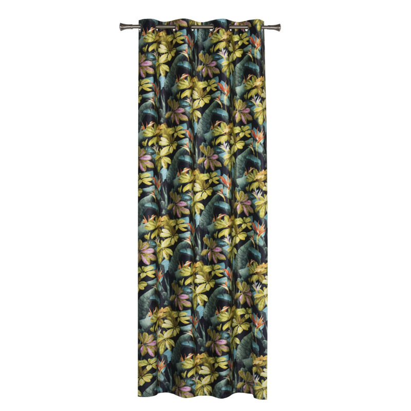 Zasłona z kółkami LAOS 140x260 cm, kol. czarny - 5903754802096