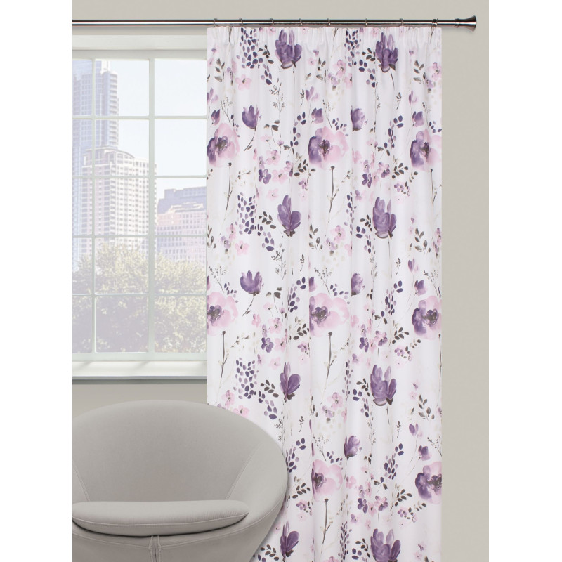 Zasłona z taśmą LIVADI 140x245 cm, kolor fiolet - 5908262439505