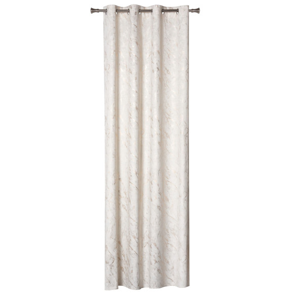 Zasłona z kółkami MARBLE 140x260cm, kol. beż krem złoto - 5903754821059