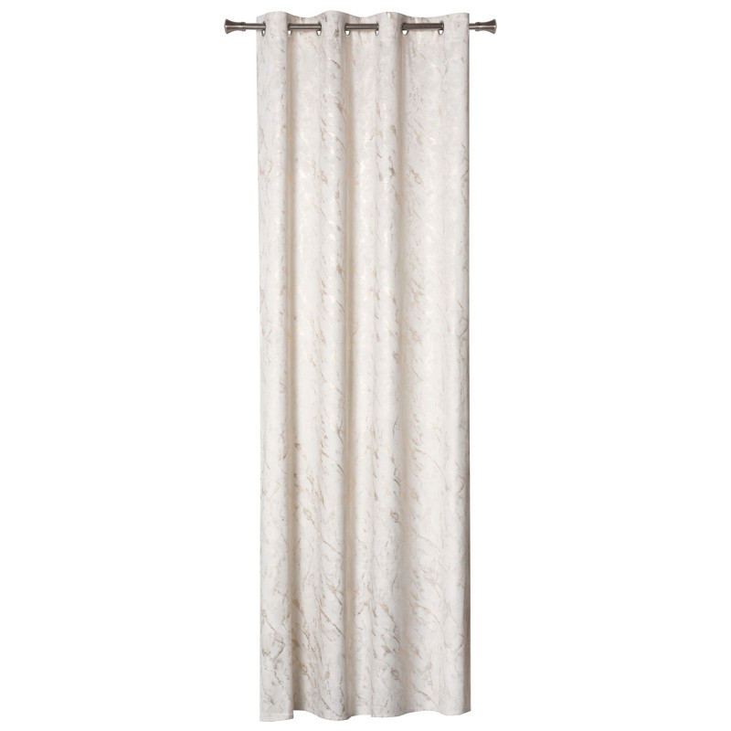 Zasłona z kółkami MARBLE 140x260cm, kol. beż krem złoto - 5903754821059