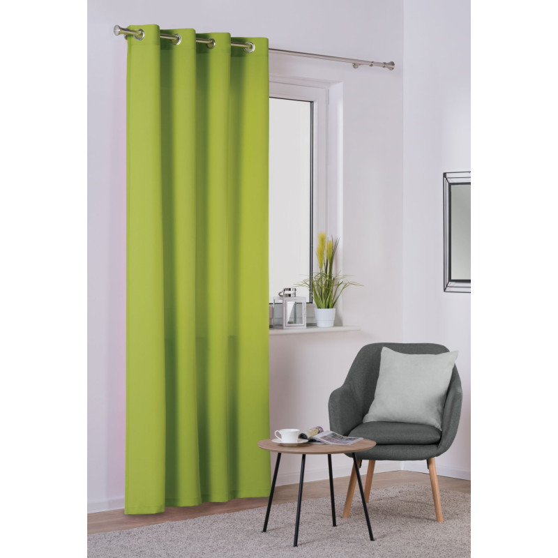 Zasłona z kółkami OXFORD 140/260 cm kolor limonkowy - 5908262415318