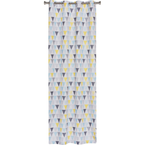 Zasłona z kółkami PICOS, 140x245cm, kolor nieb/żółty - 5908262459602