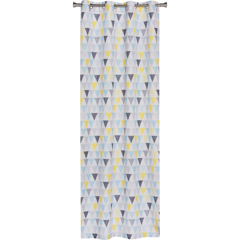Zasłona z kółkami PICOS, 140x245cm, kolor nieb/żółty - 5908262459602