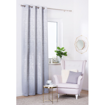Zasłona PLATA z kółkami 140x260 cm kol. jasnoszary - 5903754803598