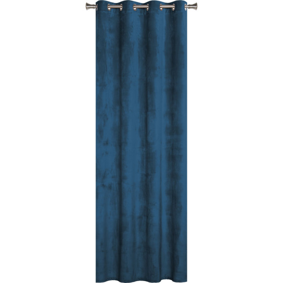 Zasłona z kółkami VELVET 140x260cm, kolor morski - 5908262472137