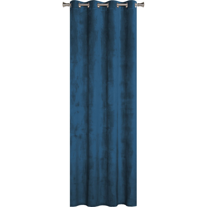 Zasłona z kółkami VELVET 140x260cm, kolor morski - 5908262472137