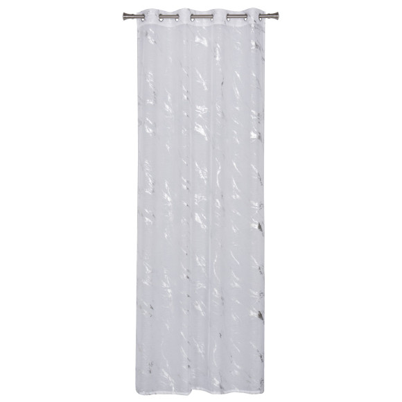 Firana z kółkami STORM 140x260cm kol biały/srebrny - 5903754815423